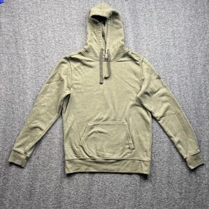 The North Face Hoodie Mens Small Green Pullover Fleece CC Logo Sleeve